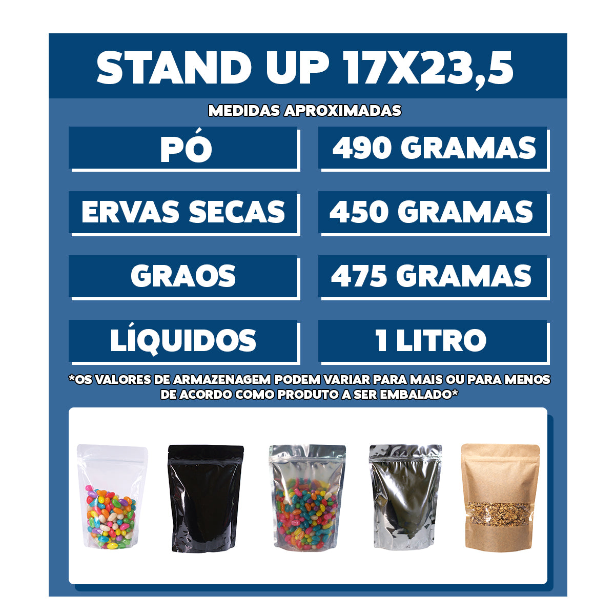 Saco Stand Up Pouch Kraft com Visor - 17x23,5 cm