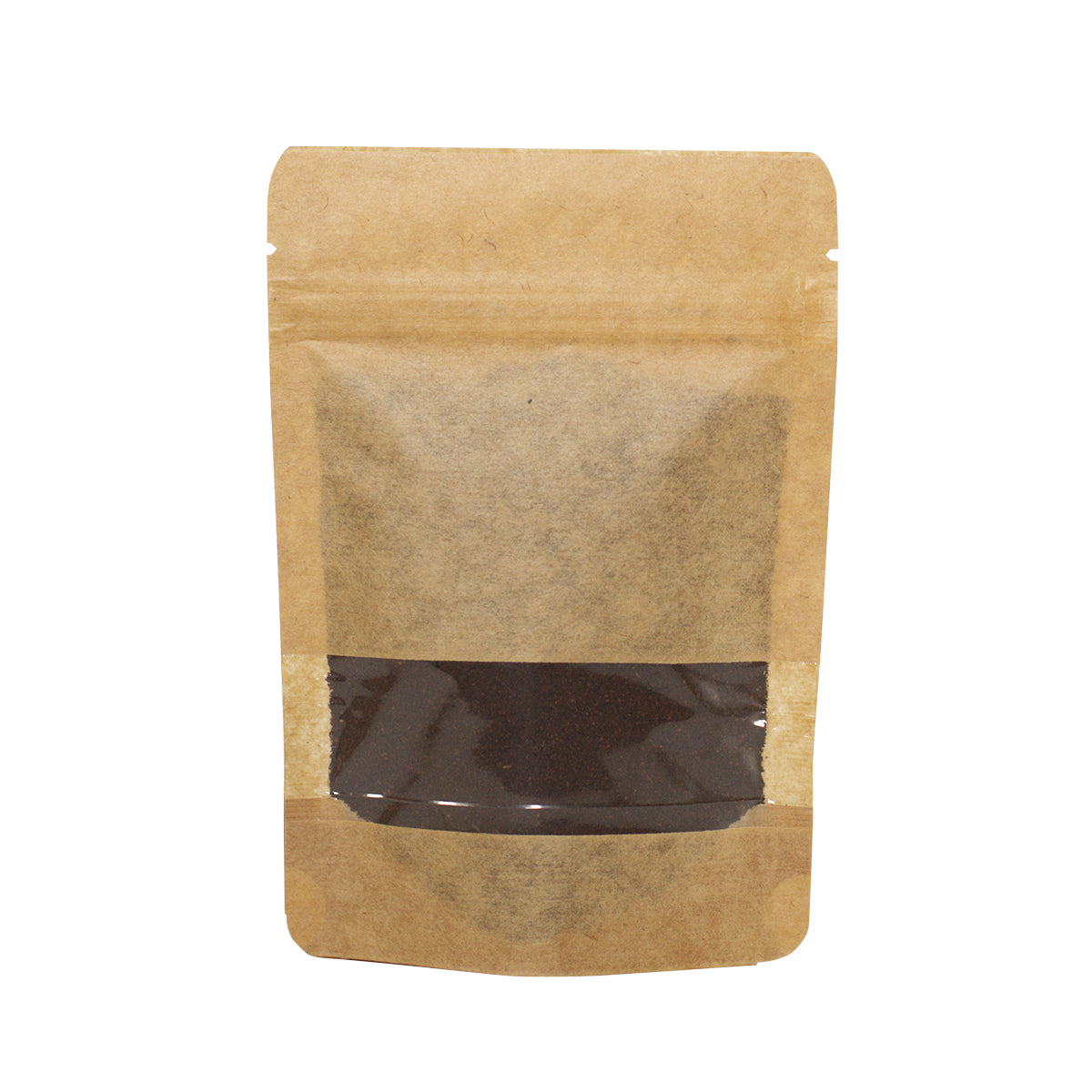 Saco Stand Up Pouch Kraft com Visor - 10x15 cm