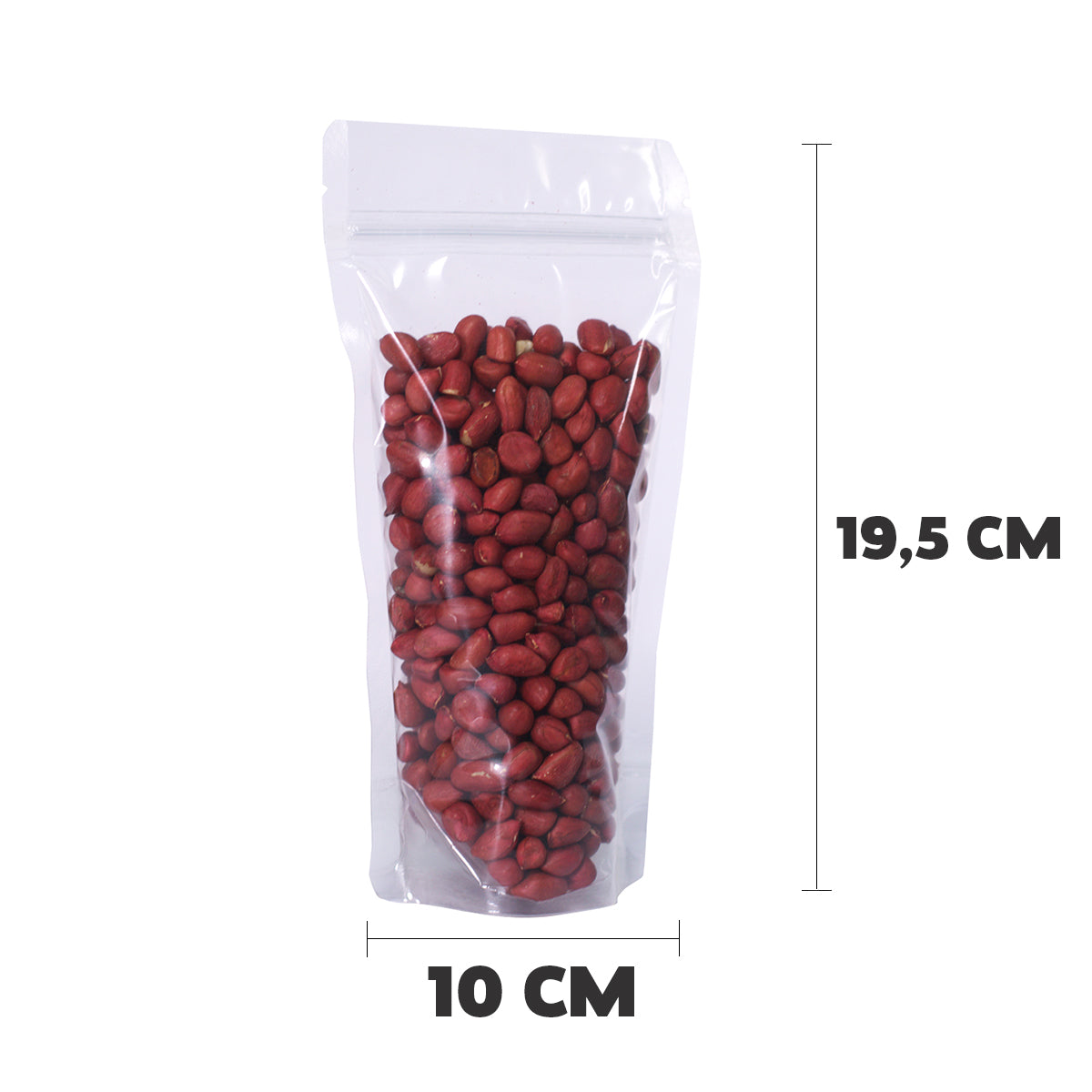 Saco Stand Up Pouch Transparente 10x19,5 cm