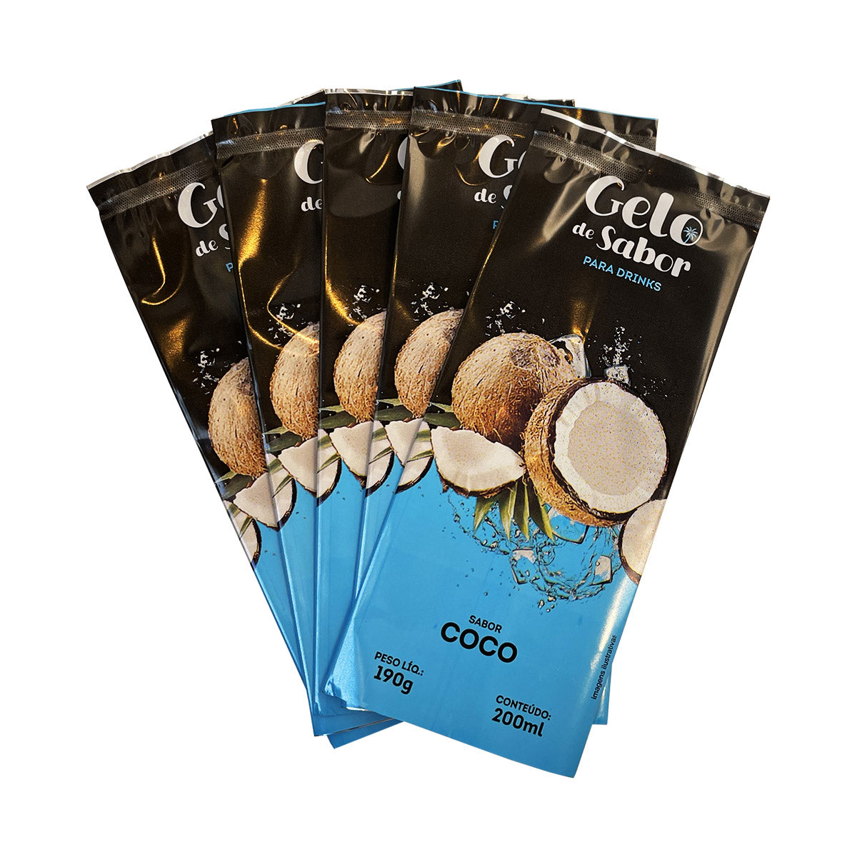 Embalagem para Gelo de Saborizado - Sabor Côco Verde
