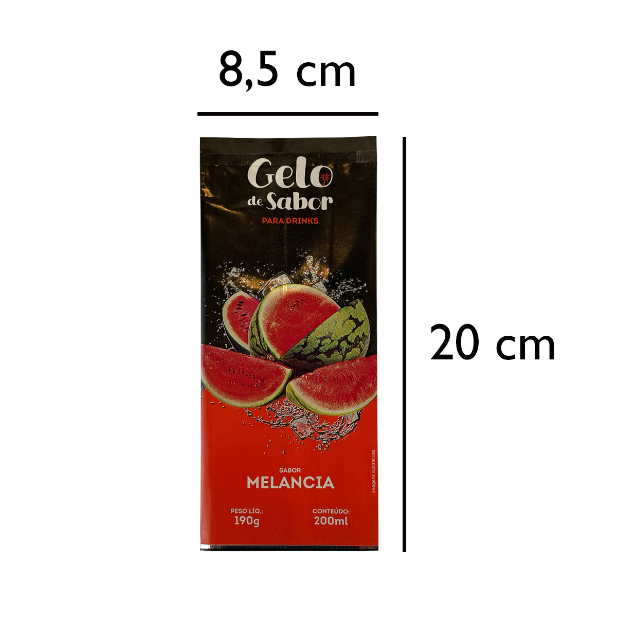 Embalagem para Gelo de Saborizado - Sabor Melancia