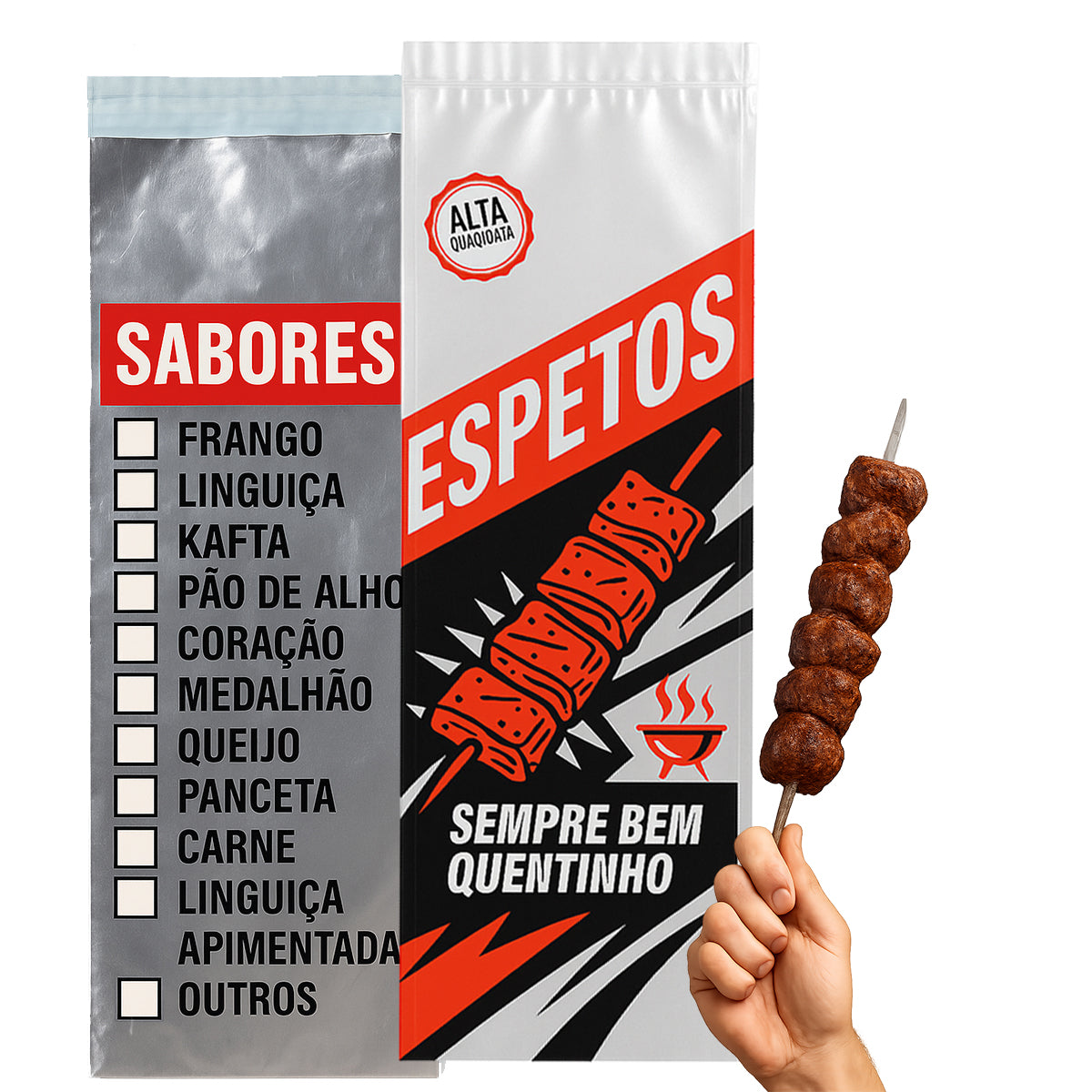 Embalagem Térmica Para Espetinho Quente e Saboroso