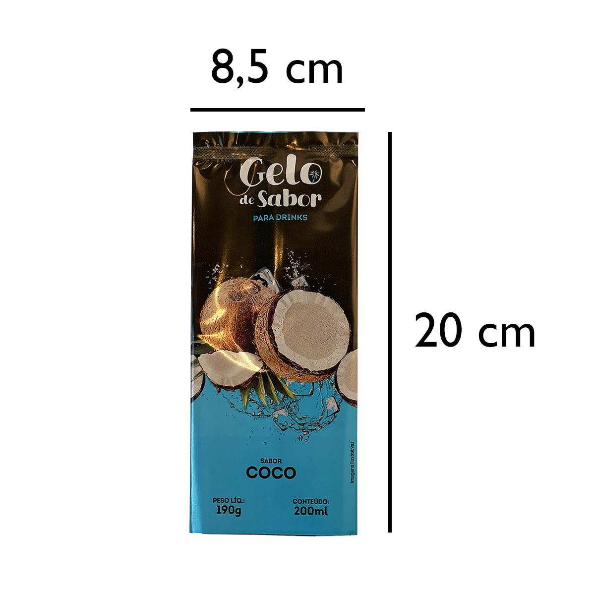 Embalagem para Gelo de Saborizado - Sabor Côco Verde