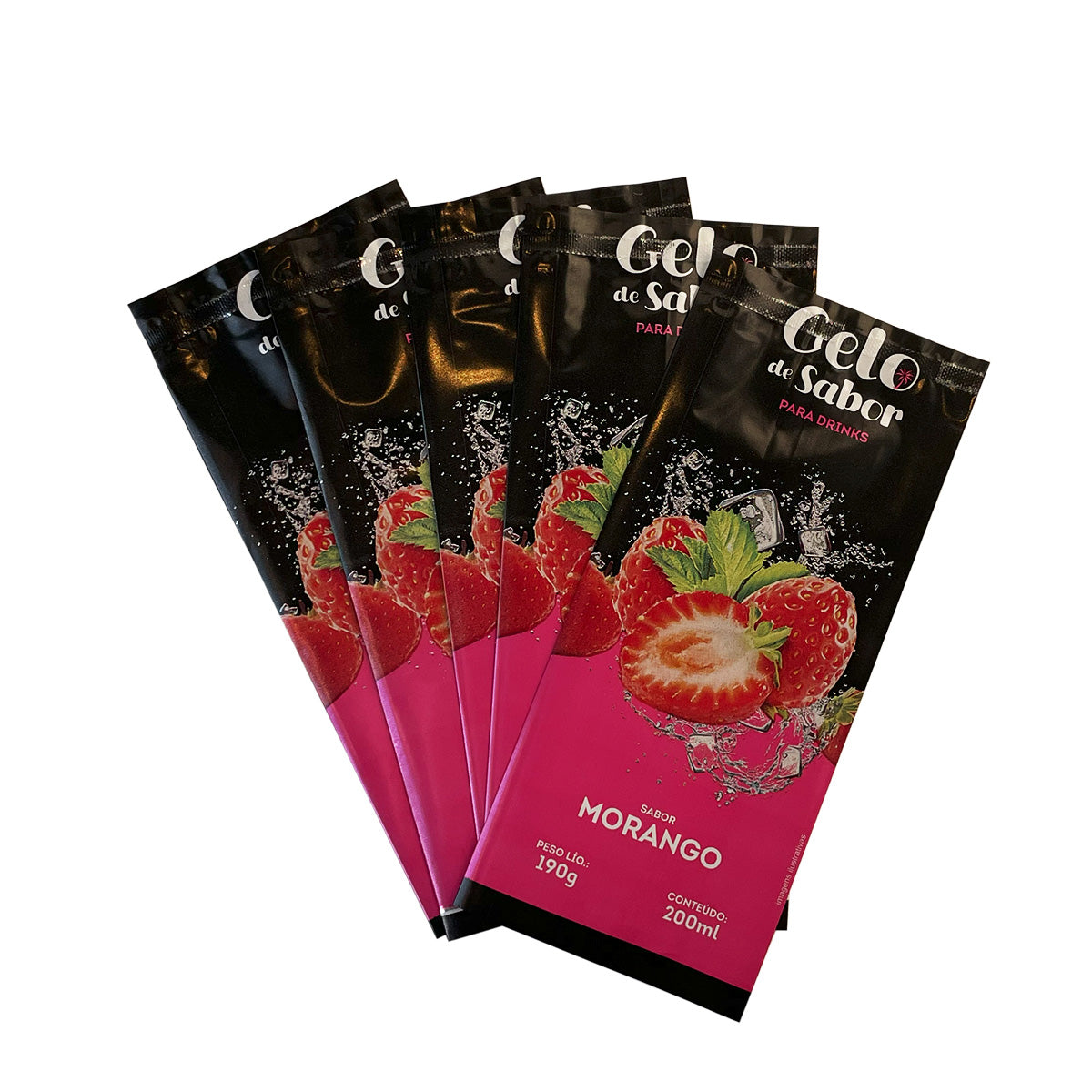 Embalagem para Gelo de Saborizado - Sabor Morango