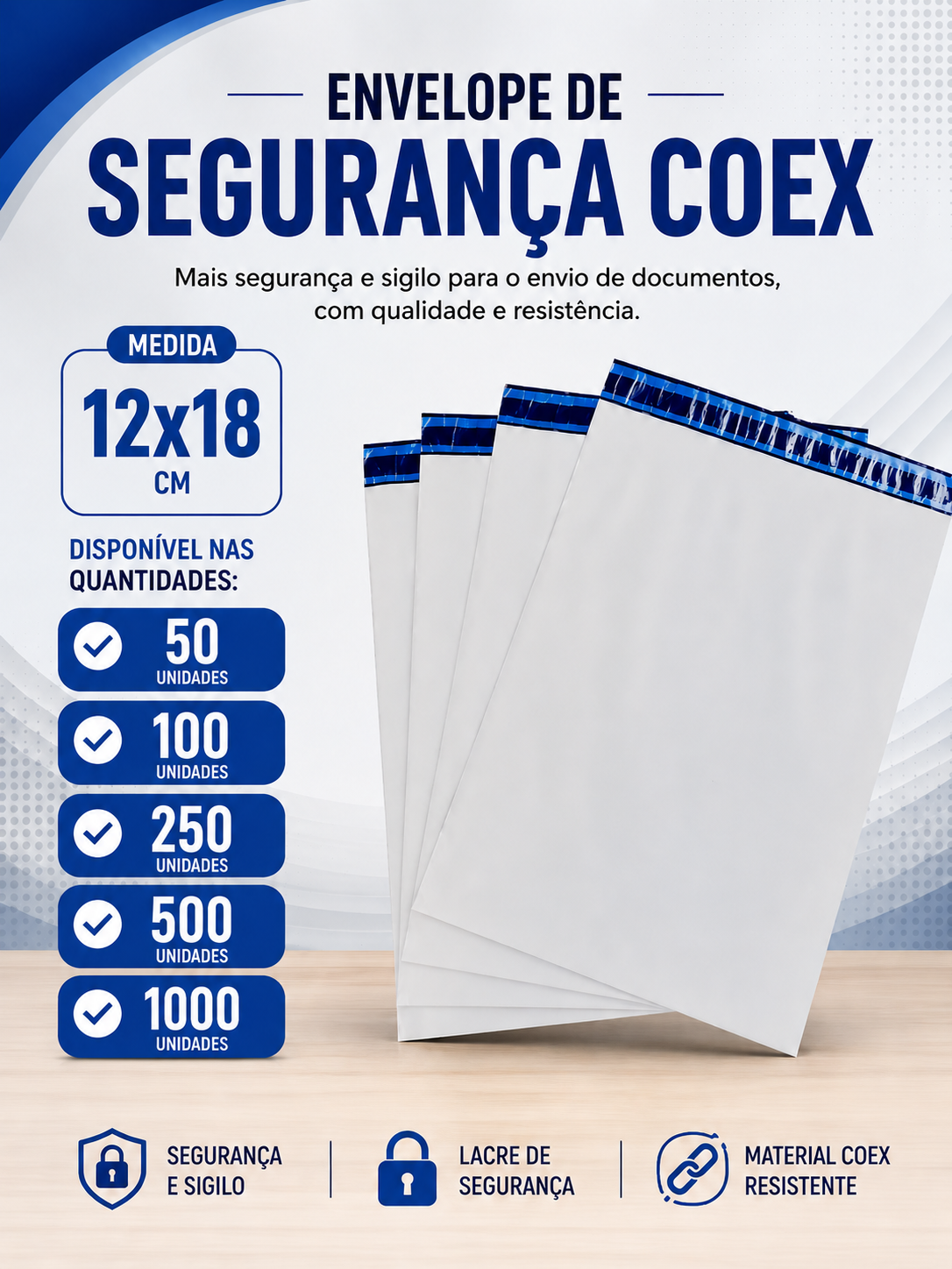 Envelope de Segurança para Correios - 12x18 cm
