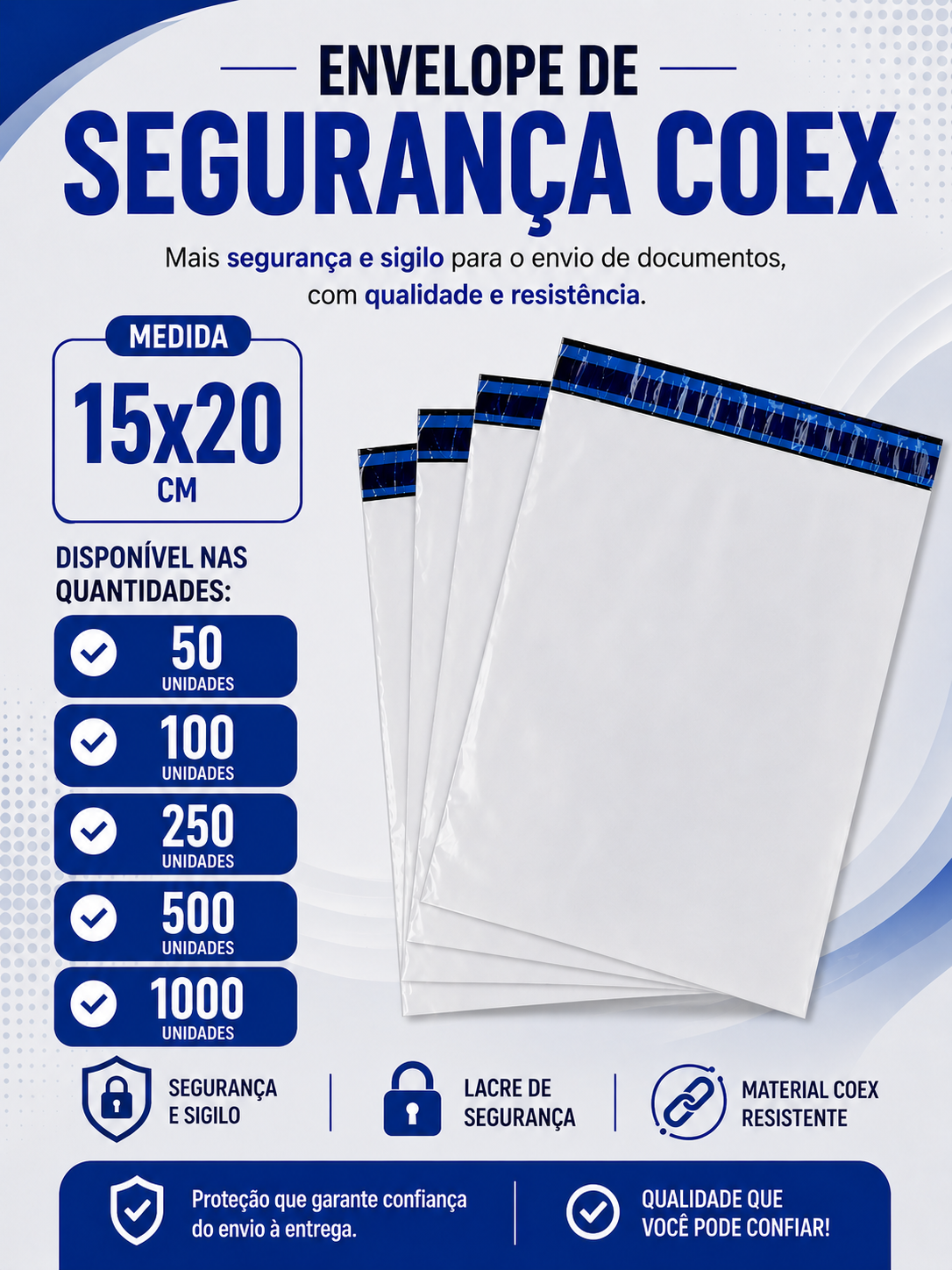 Envelope de Segurança para Correios - 15x20 cm