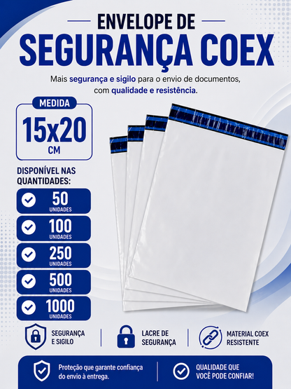 Envelope de Segurança para Correios - 15x20 cm