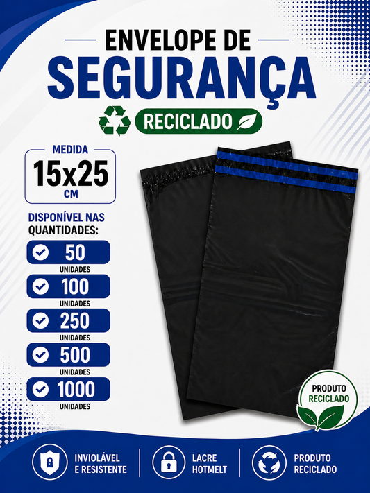 Envelope de Segurança Reciclado - 15x25 cm