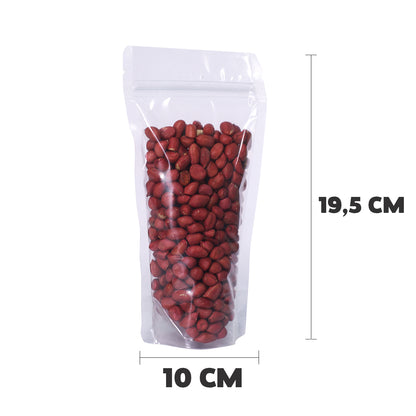 Saco Stand Up Pouch Transparente  10x19,5 cm