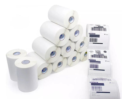Rolo com 200 Etiquetas Adesivas 10x15 cm Serrilhadas Para Impressora Térmica