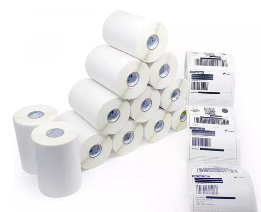 Rolo com 200 Etiquetas Adesivas 10x15 cm Serrilhadas Para Impressora Térmica