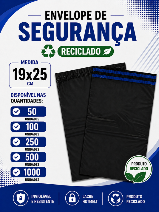 Envelope de Segurança Reciclado - 19x25 cm