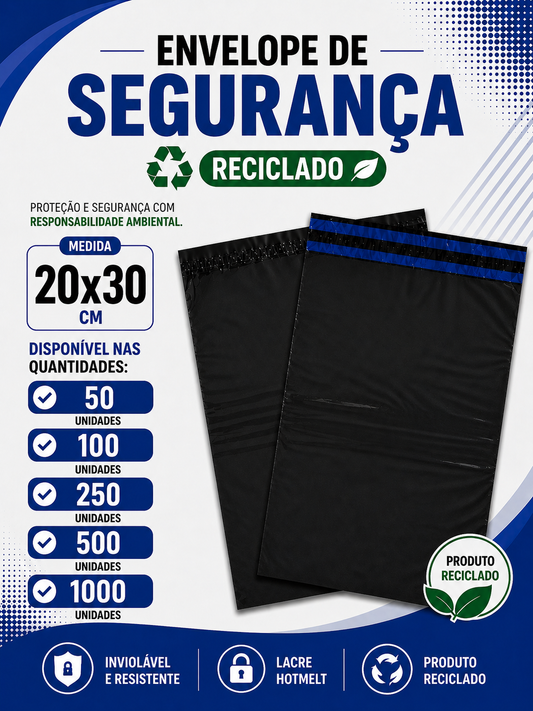Envelope de Segurança Reciclado - 20x30 cm