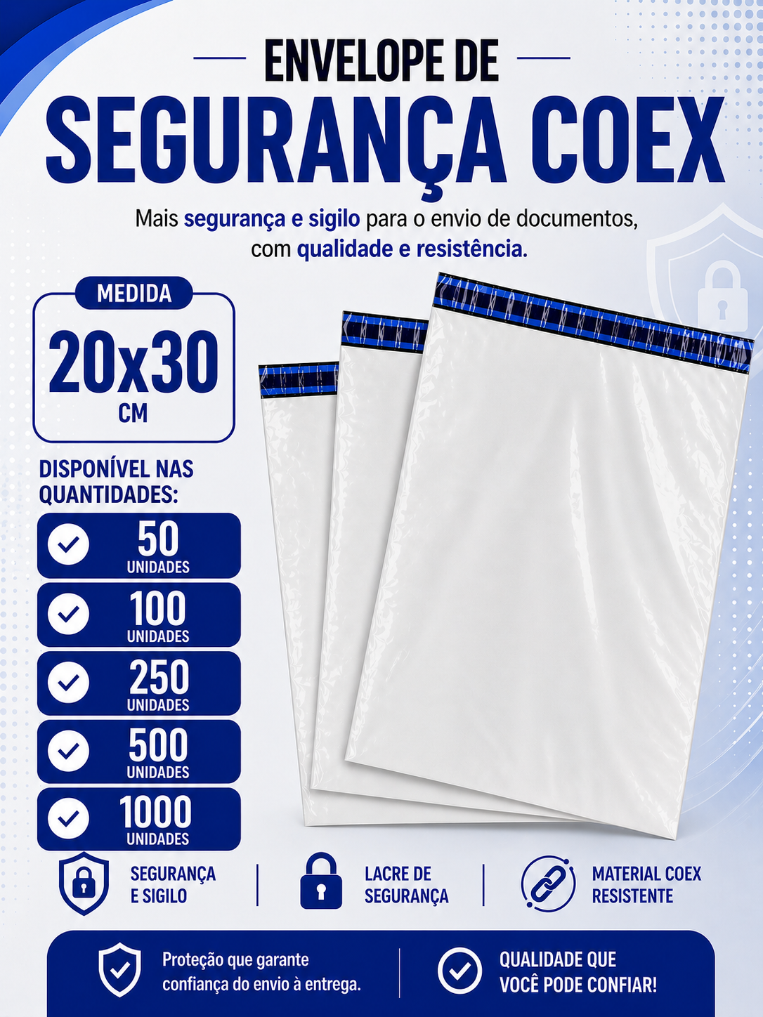 Envelope de Segurança para Correios - 20x30 cm