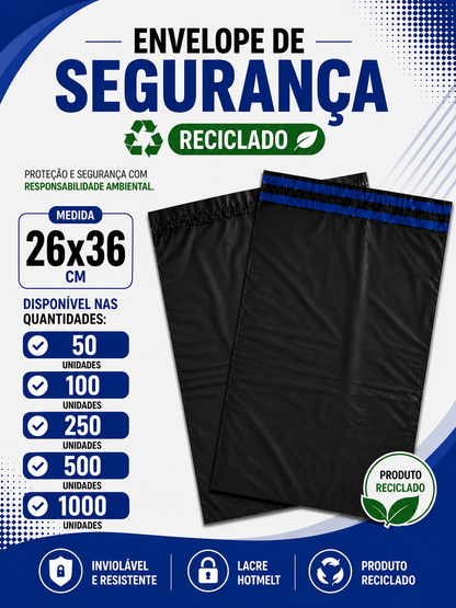 Envelope de Segurança Reciclado - 26x36 cm