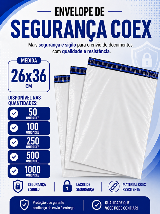Envelope de Segurança para Correios - 26x36 cm