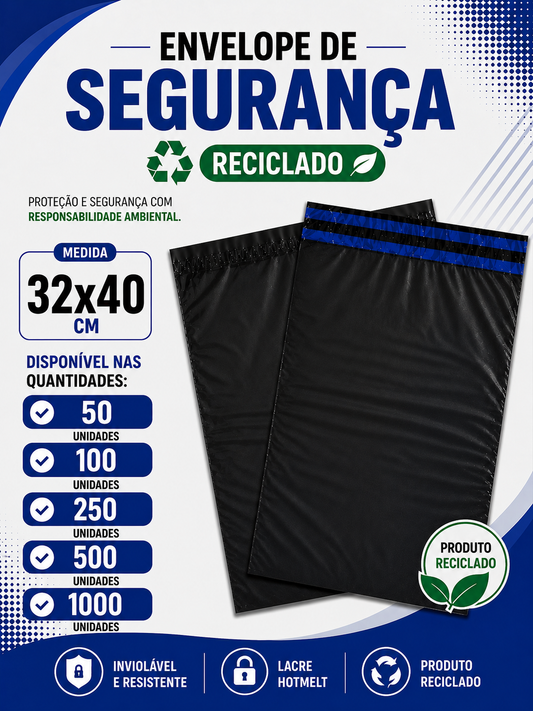 Envelope de Segurança Reciclado - 32x40 cm