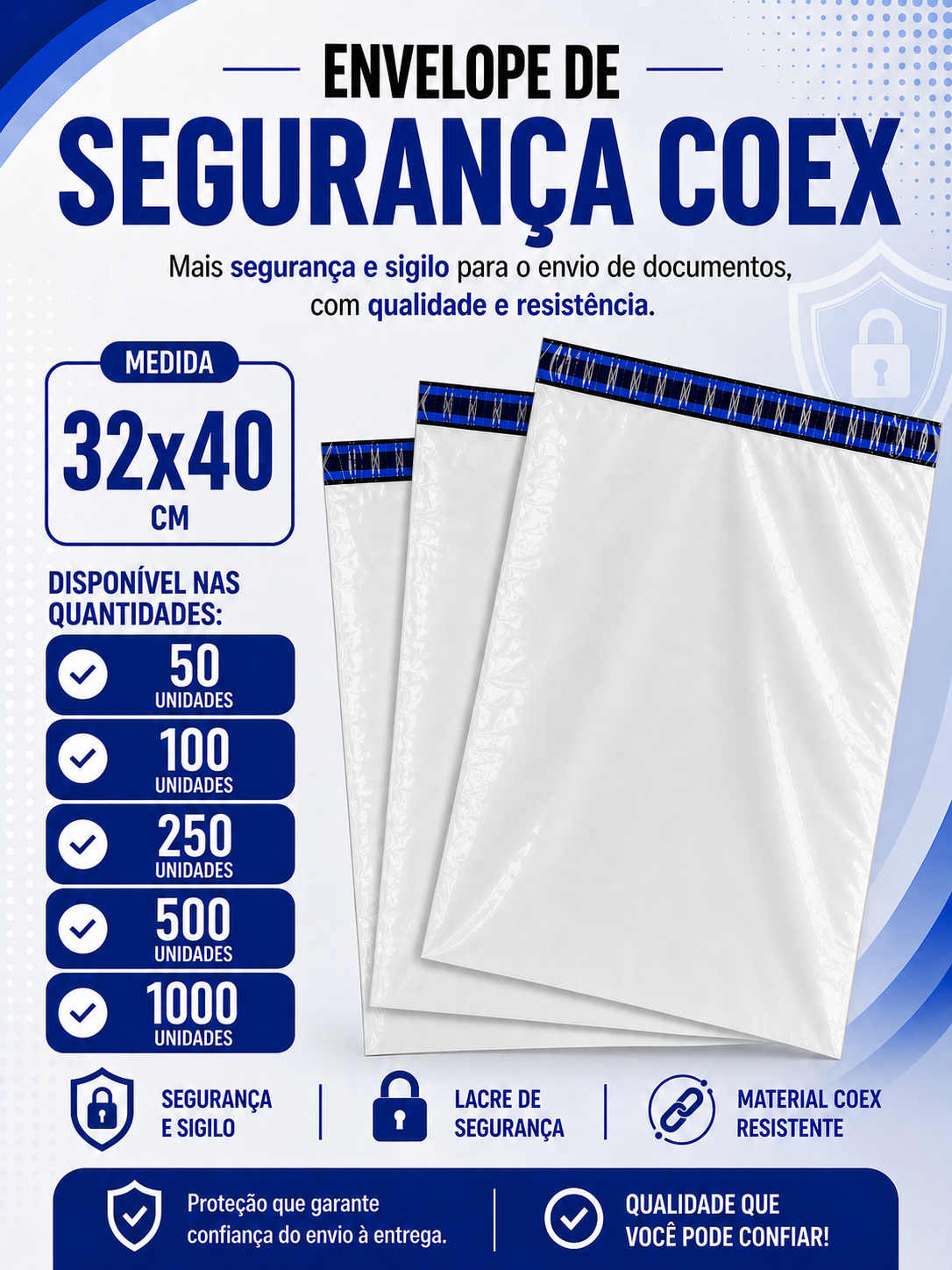 Envelope de Segurança para Correios - 32x40 cm