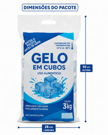 Embalagem Para Gelo Em Cubos - 3 KGS