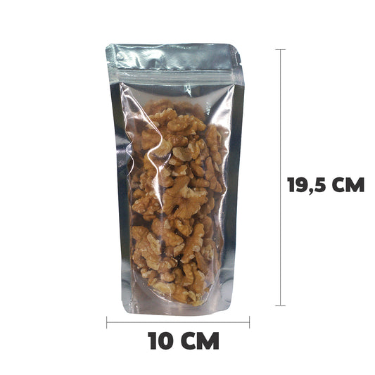 Saco Stand Up Pouch Metalizado com Frente Transparente  10x19,5 cm