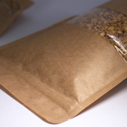 Saco Stand Up Pouch Kraft com Visor - 17x23,5 cm