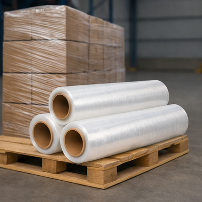Filme Stretch Transparente 500mm x 25 Micras com 120 Metros para Paletização