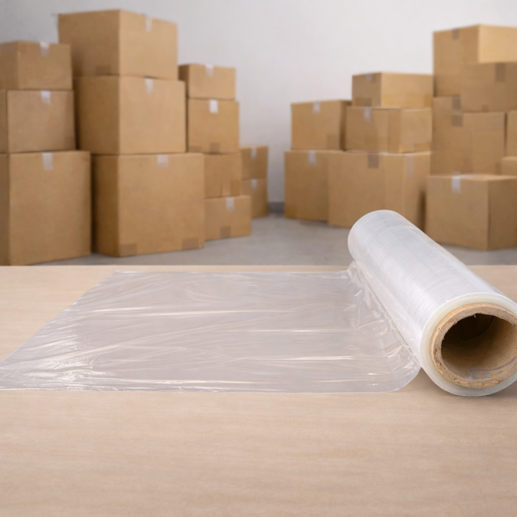 Filme Stretch Transparente 500mm x 25 Micras com 120 Metros para Paletização