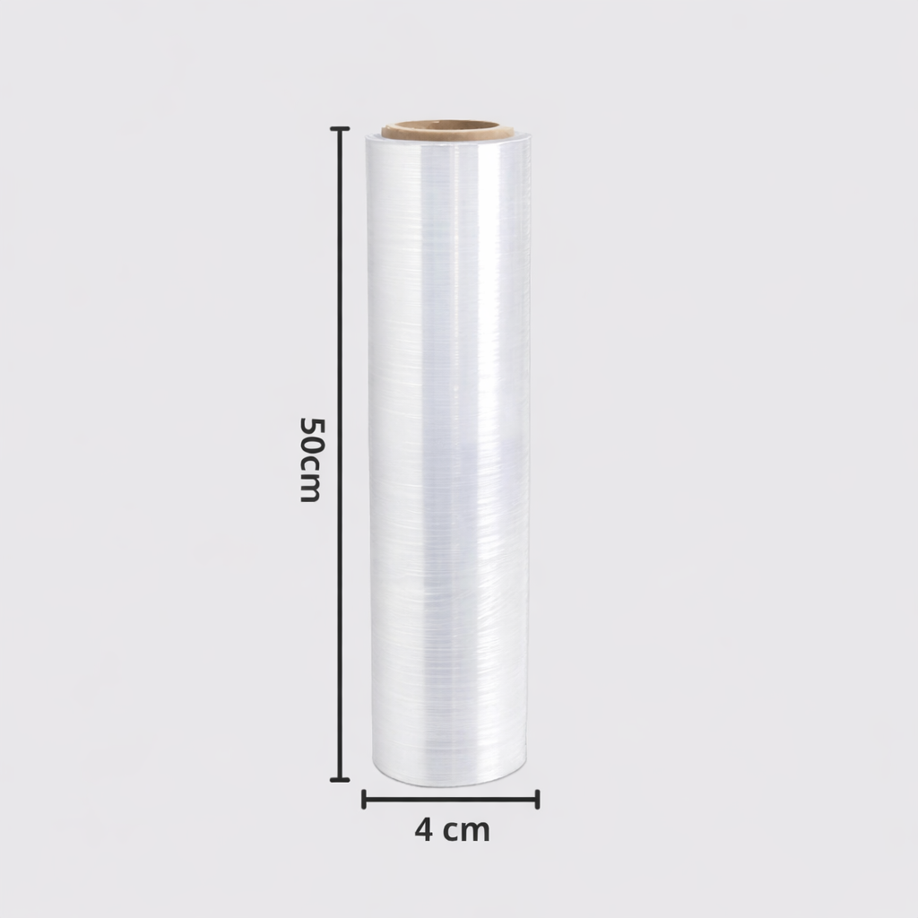 Filme Stretch Transparente 500mm x 25 Micras com 120 Metros para Paletização