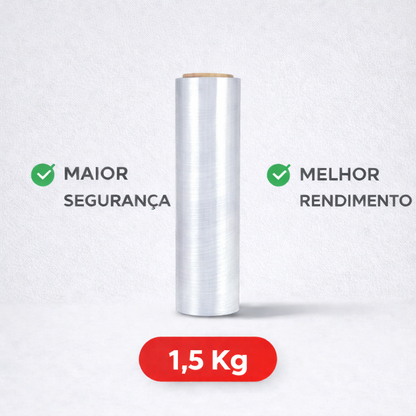 Filme Stretch Transparente 500mm x 25 Micras com 120 Metros para Paletização