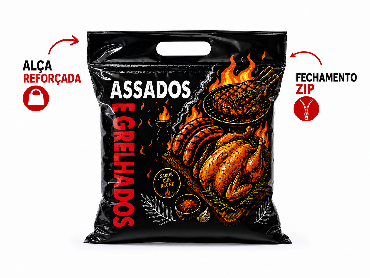 Embalagem Térmica Para Assados E Grelhados Fecho Zip - Até 3 Kgs