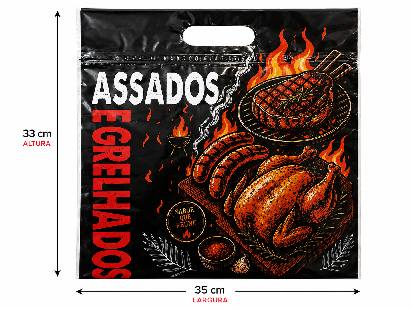 Embalagem Térmica Para Assados E Grelhados Fecho Zip - Até 3 Kgs