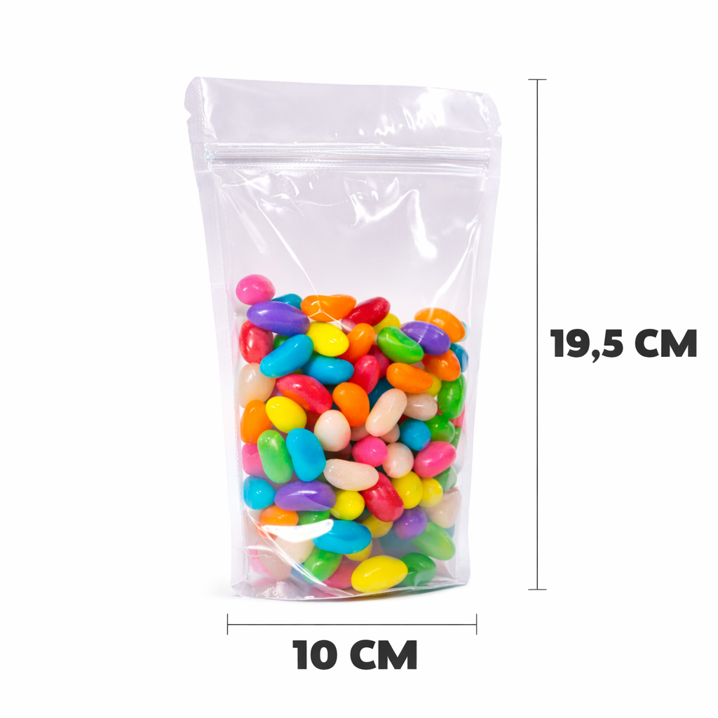 Saco Stand Up Pouch Transparente  10x19,5 cm