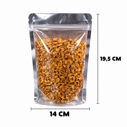 Saco Stand Up Pouch Metalizado com Frente Transparente 14x19,5 cm