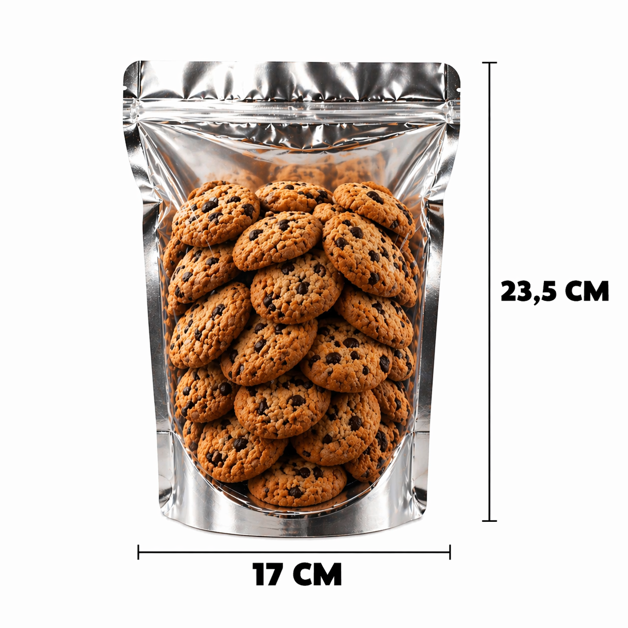 Saco Stand Up Pouch Metalizado com Frente Transparente - 17x23,5 cm
