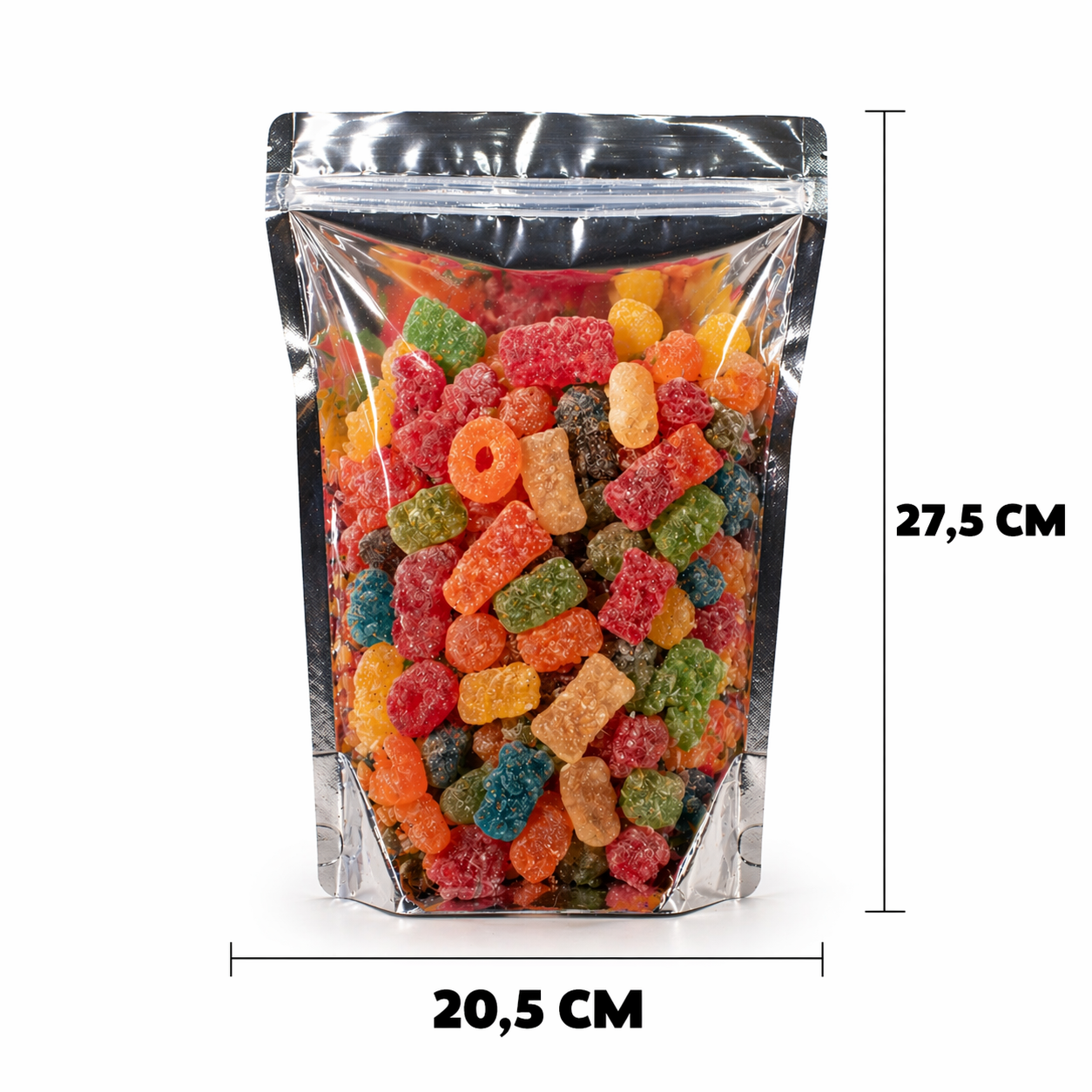 Saco Stand Up Pouch Metalizado com Frente Transparente- 20,5x27,5 cm