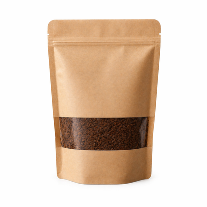 Saco Stand Up Pouch Kraft com Visor - 10x15 cm