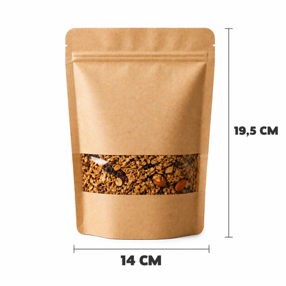 Saco Stand Up Pouch com Kraft Visor - 14x19,5 cm