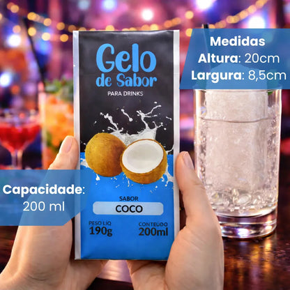 Embalagem para Gelo de Saborizado - Sabor Côco Verde