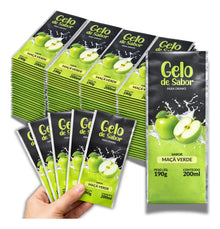 Embalagem para Gelo de Saborizado - Sabor Maça Verde