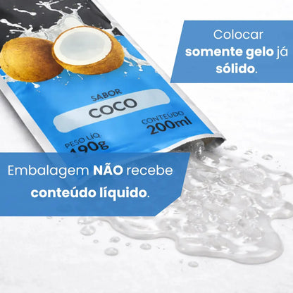 Embalagem para Gelo de Saborizado - Sabor Côco Verde