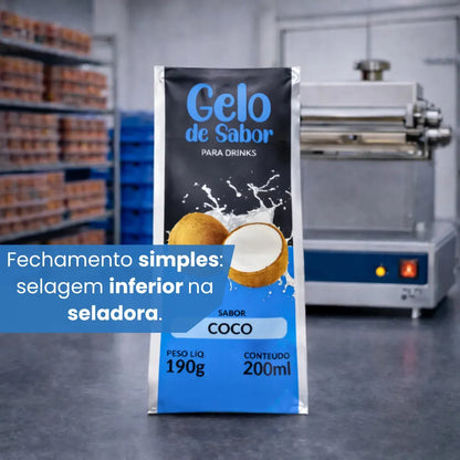 Embalagem para Gelo de Saborizado - Sabor Côco Verde