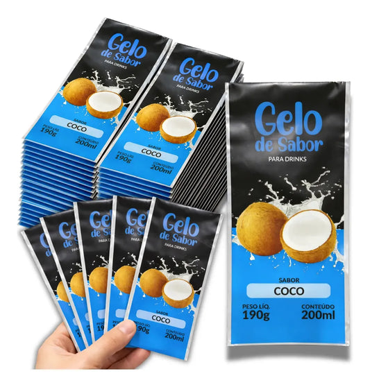 Embalagem para Gelo de Saborizado - Sabor Côco Verde