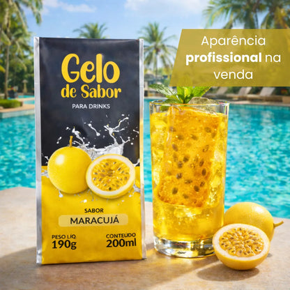Embalagem para Gelo de Saborizado - Sabor Maracujá