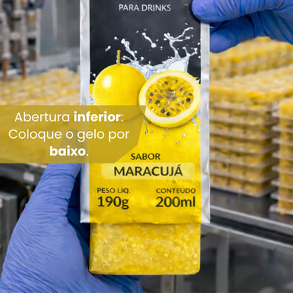 Embalagem para Gelo de Saborizado - Sabor Maracujá