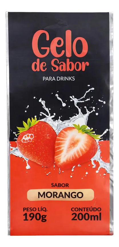 Embalagem para Gelo de Saborizado - Sabor Morango