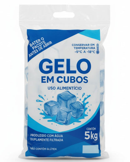 Embalagem Para Gelo Em Cubos - 5 KGS