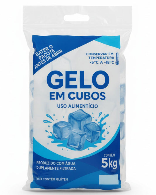 Embalagem Para Gelo Em Cubos - 5 KGS