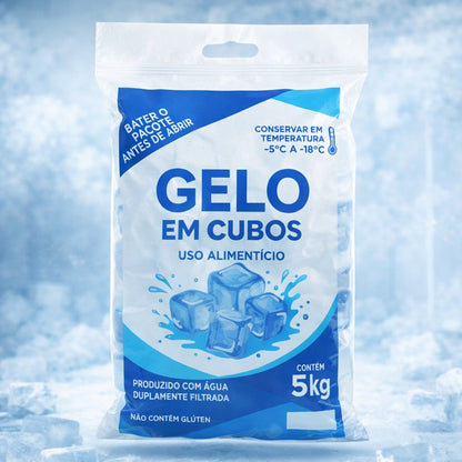 Embalagem Para Gelo Em Cubos - 5 KGS
