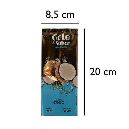 Embalagem para Gelo de Saborizado - Sabor Côco Verde