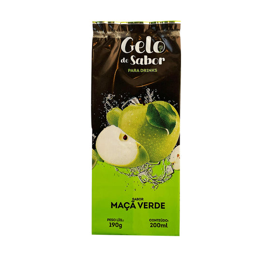 Embalagem para Gelo de Saborizado - Sabor Maça Verde